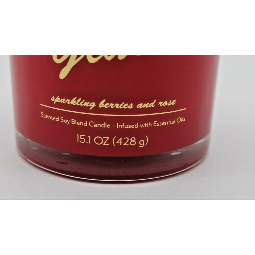 Raise A Glass Candle Sparkling Berries & Rose 15.1 Oz DBL WICK Candle‎ Opalhouse